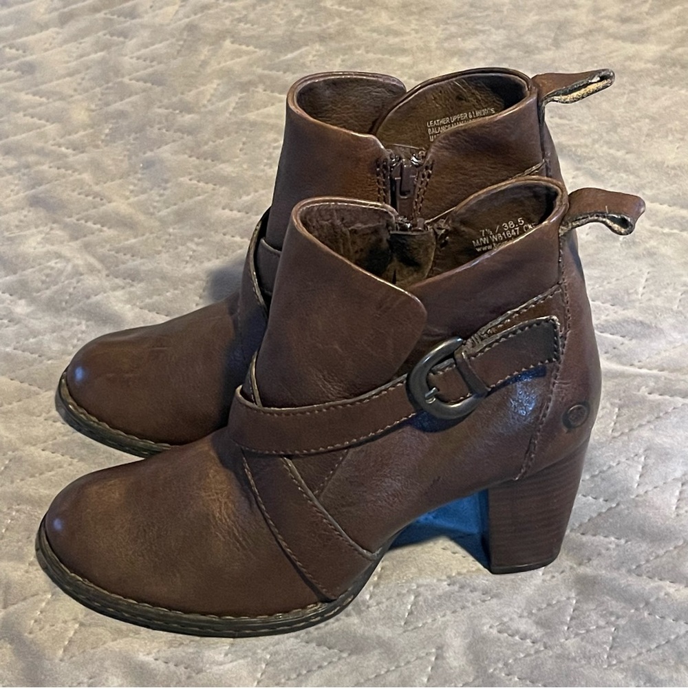 Born side zipper ankle boots womens 7.5 EUC brown - Picture 1 of 13